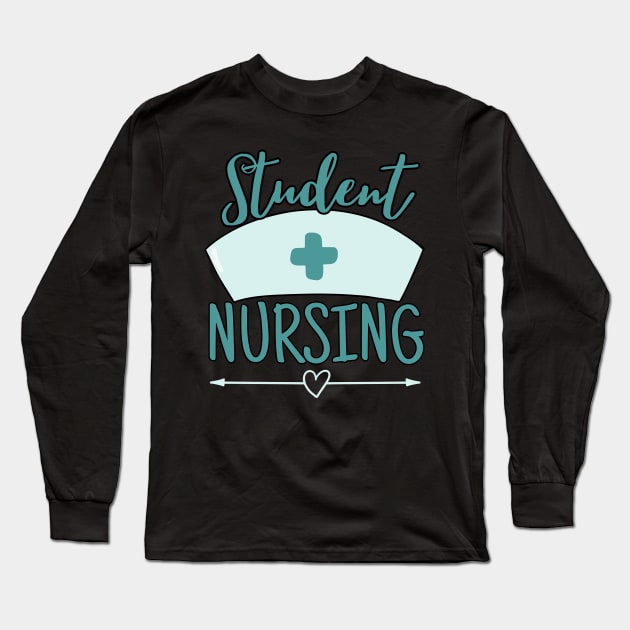 Pastel Nurse Students Nursing Green Long Sleeve T-Shirt by LenaArt